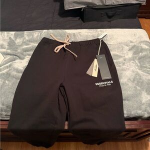 Essentials Black Joggers with Logo